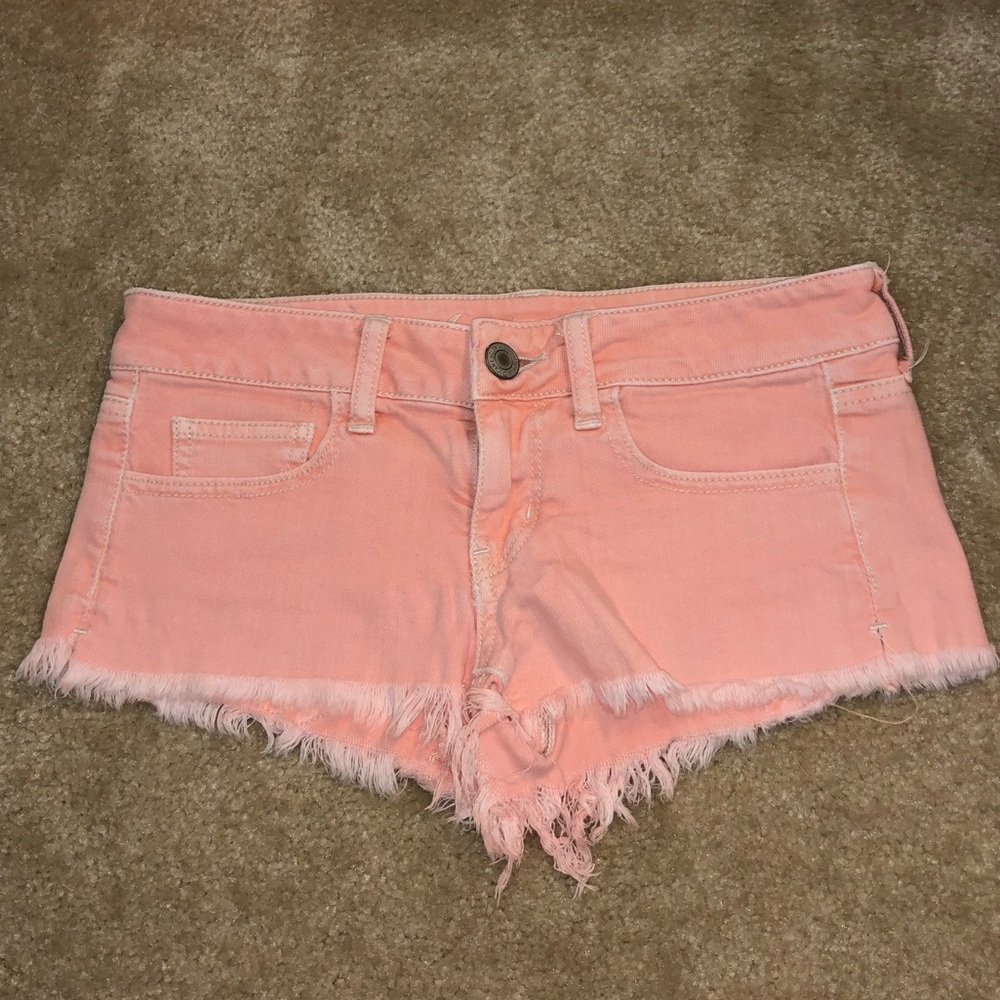 Pink jean shorts
